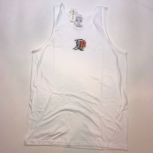 Riot Society XL White Tank Top with Asian Logo
